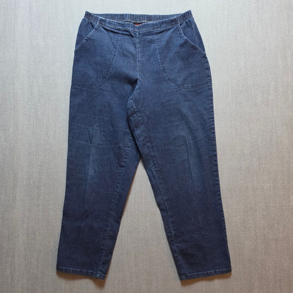 JMS Just My Size Jeans Women 1XG Petite Blue Elastic Waist Stretch Pull On Pants